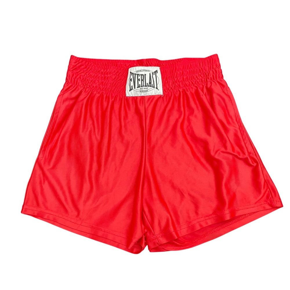 Everlast Boxing Shorts Mens Medium Red Elastic Waist 5" Inseam Athletic Pockets